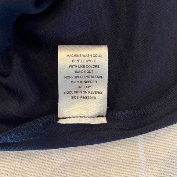 Dark blue, high neck, tier dress by Fortune and Ivy size MP w/ flutter sleeves - Picture 10 of 13